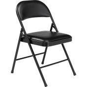 Interion® Folding Chair, Vinyl, Black - Pkg Qty 4