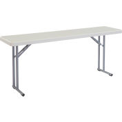 Interion® Plastic Folding Seminar Table, 18" x 72", White