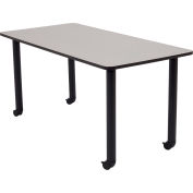 NPS® Innovator Table - Rectangle - Height Adjustable Legs - Casters - Grey Nebula