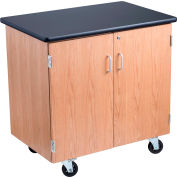 NPS Mobile Science Lab Storage Cabinet - Ash Wood with Black Laminate Top