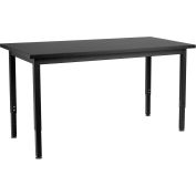 NPS Science Table - Phenolic Top - Adjustable Height - 30"W x 60"L x 22-1/4"-37-1/4"H - Black