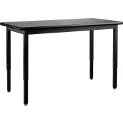 NPS® Steel Height Adjustable Science Lab Table, 24 X 48, HPL Top, Black