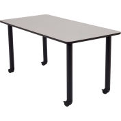 NPS® Sit + Stand Teacher's Table - Rectangle - Height Adjustable Legs - Casters
