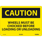 Global Industrial™ Caution Wheels Must Be Chocked Before, 10x14, Aluminum