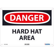 Global Industrial™ Danger Hard Hat Area, 10x14, Rigid Plastic