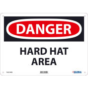 Global Industrial&#8482; Danger Hard Hat Area, 10x14, Rigid Plastic