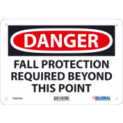 Global Industrial™ Danger Fall Protection Required Beyond This Point, 7x10, Aluminum