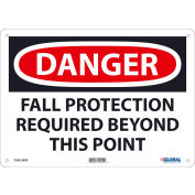 Global Industrial&#8482; Danger Fall Protection Required Beyond This Point, 10x14, Rigid Plastic