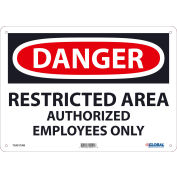 Global Industrial&#8482; Danger Restricted Area Authorized Employees Only, 10x14, Aluminum