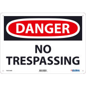 Global Industrial&#8482; Danger No Trespassing, 10x14, Aluminum