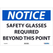 Global Industrial™ Notice Safety Glasses Required, 10x14, Pressure Sensitive Vinyl