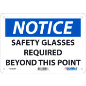 Global Industrial&#8482; Notice Safety Glasses Required Beyond This Point, 7x10, Rigid Plastic