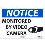 Global Industrial&#8482; Notice Monitored By Video Camera, 10&quot;X14&quot;, Rigid Plastic