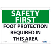 Global Industrial&#8482; Safety First Foot Protection Required In This Area, 10x14, Rigid Plastic