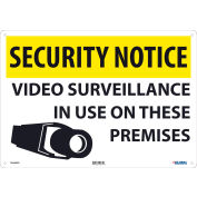 Global Industrial™ Security Notice Video Surveillance In Use, 14x20, Rigid Plastic
