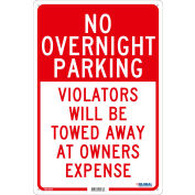 Global Industrial™ No Overnight Parking Violators Will Be Towed, 18x12, .040 Aluminum