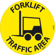 Global Industrial™ "Forklift Traffic Area" Floor Sign, 17" Dia.
