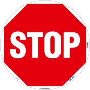 Global Industrial™ Floor Sign, Walk On, Stop, 17in Dia