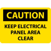 NMC C167P OSHA Sign, Caution Keep Electrical Panel Area Clear, 10" X 7", Yellow/Black