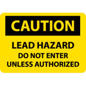 NMC C173RB OSHA Sign, Caution Lead Hazard Do Not Enter Unless Authorized, 10" X 14", Yellow/Black