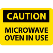 NMC C180R OSHA Sign, Caution Microwave Oven In Use, 7" X 10", Yellow/Black