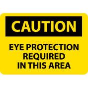 NMC C26RB OSHA Sign, Caution Eye Protection Required In This Area, 10" X 14", Yellow/Black