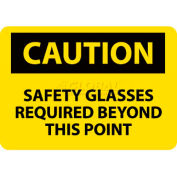 NMC C351RB OSHA Sign, Caution Safety Glasses Required Beyond This Point, 10" X 14", Yellow/Black