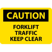 NMC C356RB OSHA Sign, Caution Forklift Traffic Keep Clear, 10" X 14", Yellow/Black