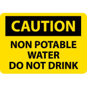 NMC C361P OSHA Sign, Caution Non-Potable Water Do Not Drink, 7" X 10", Yellow/Black