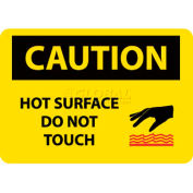 NMC C525PB OSHA Sign, Caution Hot Surface Do Not Touch, 10" X 14", Yellow/Black