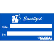 Global Industrial™ Sanitized Sign, Adhesive, 2" x 4"