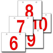 Hanging Aisle Sign, Horizontal, 1-Side, 6-10 Range, RD/WHT, 18"L X 12"H
