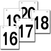 Hanging Aisle Sign, Vertical, 1-Side, 16-20 Range, BLK/WHT, 12"L X 18"H