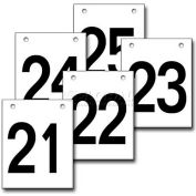 Hanging Aisle Sign, Vertical, 1-Side, 21-25 Range, BLK/WHT, 12"L X 18"H