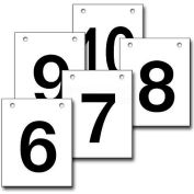 Hanging Aisle Sign, Vertical, 2-Side, 6-10 Range, BLK/WHT, 24"L X 36"H