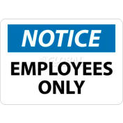 NMC N215RB OSHA Sign, Notice Employees Only, 10" X 14", White/Blue/Black