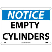 NMC N24RB OSHA Sign, Notice Empty Cylinders, 10" X 14", White/Blue/Black