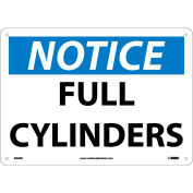 NMC N26RB OSHA Sign, Notice Full Cylinders, 10" X 14", White/Blue/Black