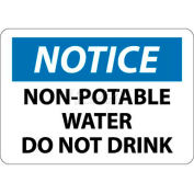 NMC N321PB OSHA Sign, Notice Non-Potable Water Do Not Drink, 10" X 14", White/Blue/Black