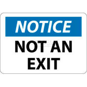 NMC N324RB OSHA Sign, Notice Not An Exit, 10" X 14", White/Blue/Black