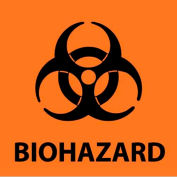 NMC S52R Warning Sign, Biohazard, 7" X 7", Black on Orange