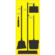 Global Industrial™ Mop & Broom Holder, Gray/Black/Yellow, 27-1/2