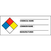 NMC WOL8ALV NFPA Chemical Label, 1-1/2" X 4", Red/Yellow/White/Blue, PSV