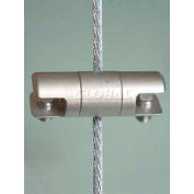 Multi-Position 1/4" Panel or Glass Support Single for 3mm Cables, Satin Chrome