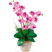 Nearly Natural Double Phalaenopsis Silk Orchid Flower Arrangement, Mauve