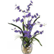 Nearly Natural Dancing Lady Orchid Liquid Illusion Silk Flower Arrangement, Purple
