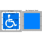 Newstripe Large Federal Handicap with Border & Background, 1/8" Thick, PolyTough, Plastic, White