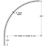 Newstripe High School Basketball 3-Point Line, 1/8" Thick, PolyTough, Plastic, White