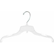 NAHANCO 14400 Top Hanger-Molded Non-Slip Shoulders, 15"L, Plastic-WH, Pkg Qty 100