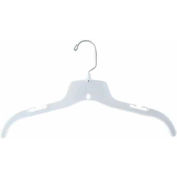 NAHANCO 15500 Top Hanger-Heavy Weight, 17"L, Plastic-WH, Pkg Qty 100